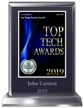 Top Tech Award John Carrieri San Diego Business Jounral 2019